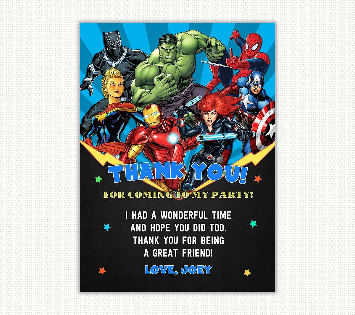 Printable Super Hero Birthday Invitations