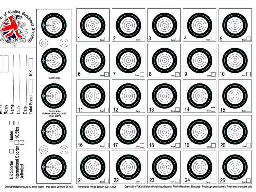 Targets For Download And Printing Within AccurateShooter