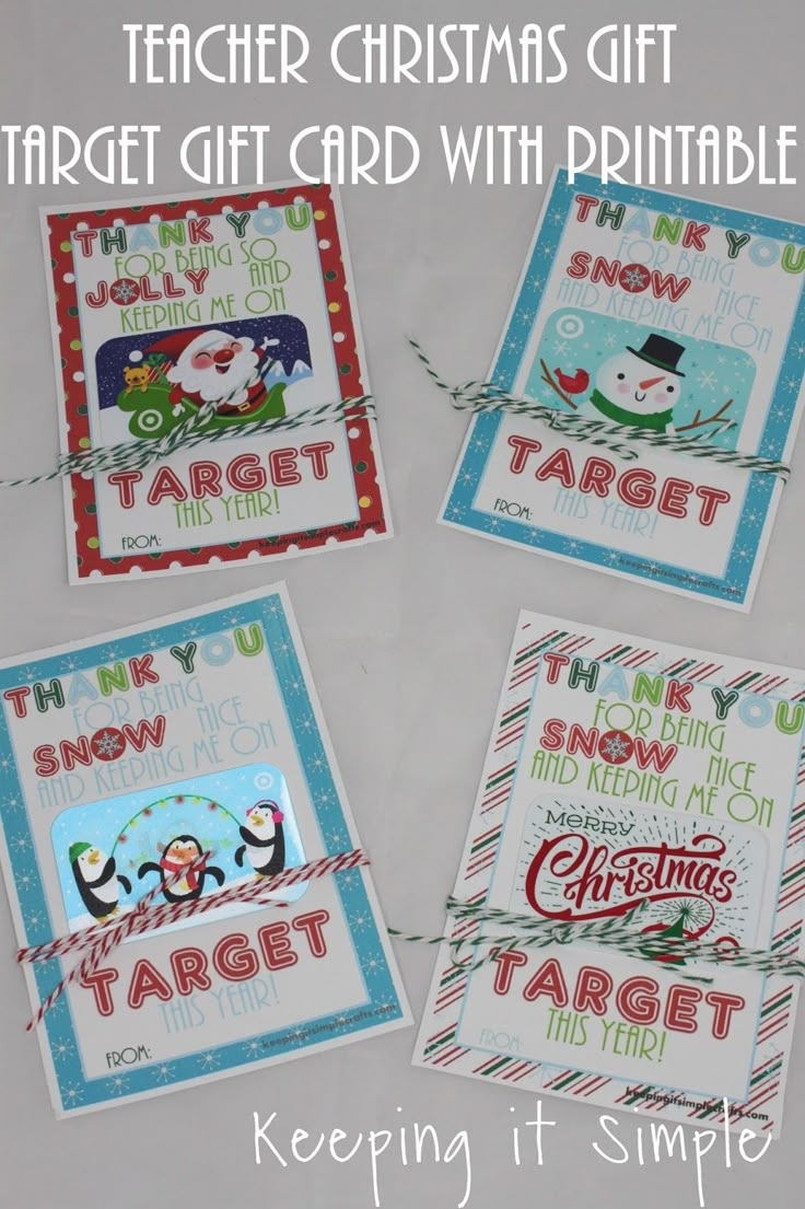Teacher Christmas Gift Idea Printable For Target Gift Card Keeping It Simple
