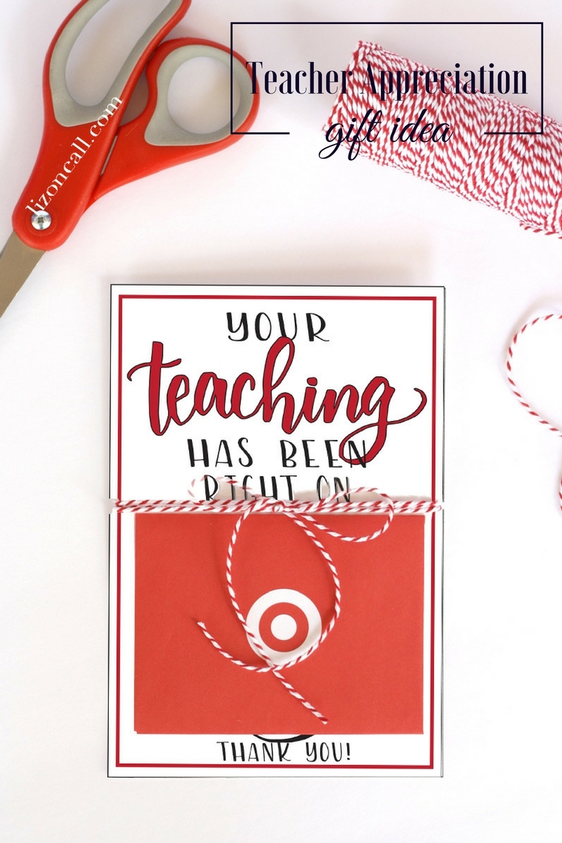 Teacher Target Gift Card Printable