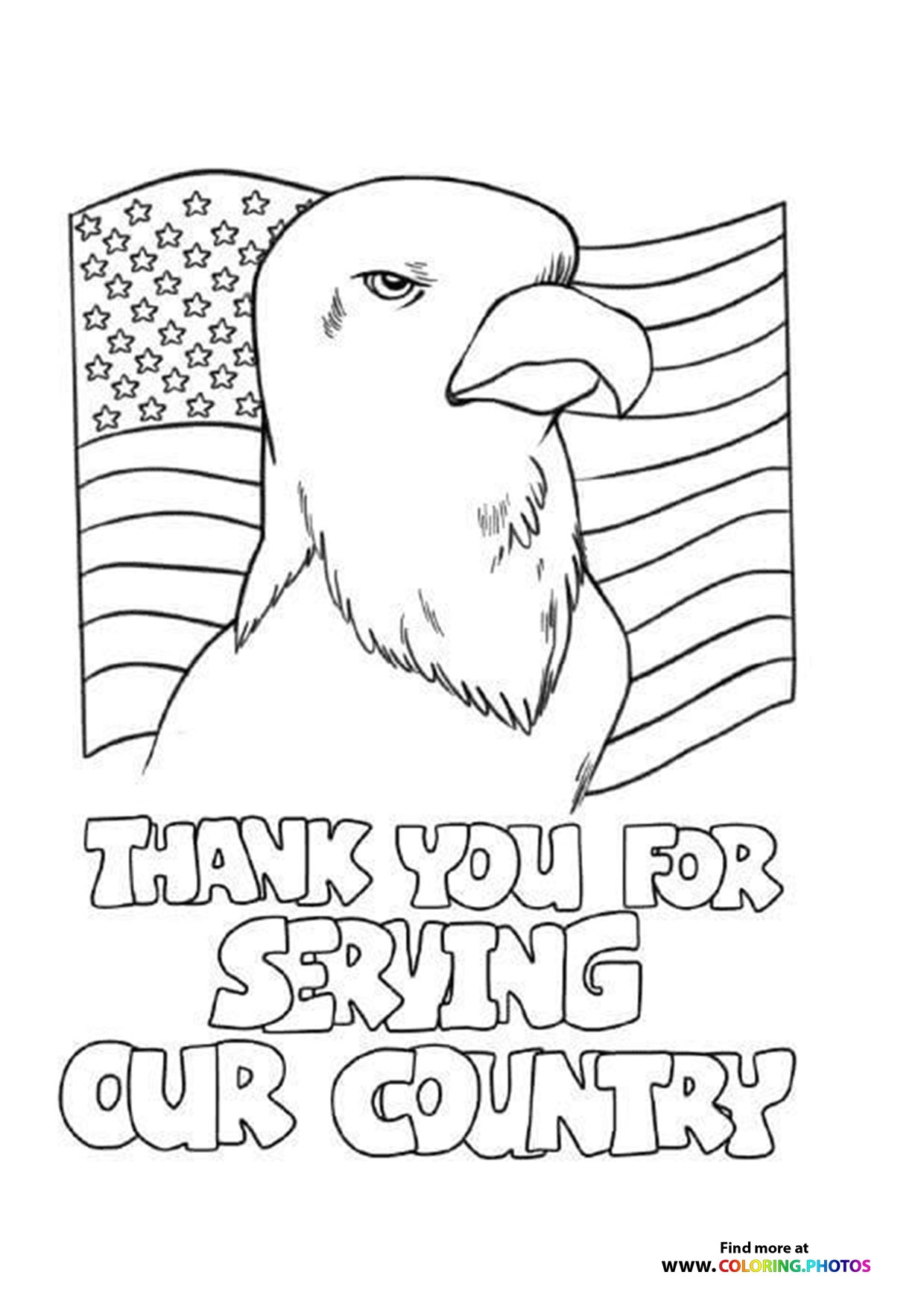 Thank You For Serving Coloring Pages For Kids
