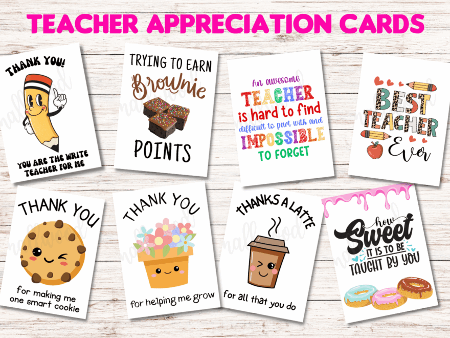 THE BEST Teacher Thank You Cards 21 Free Printables Cassie Smallwood
