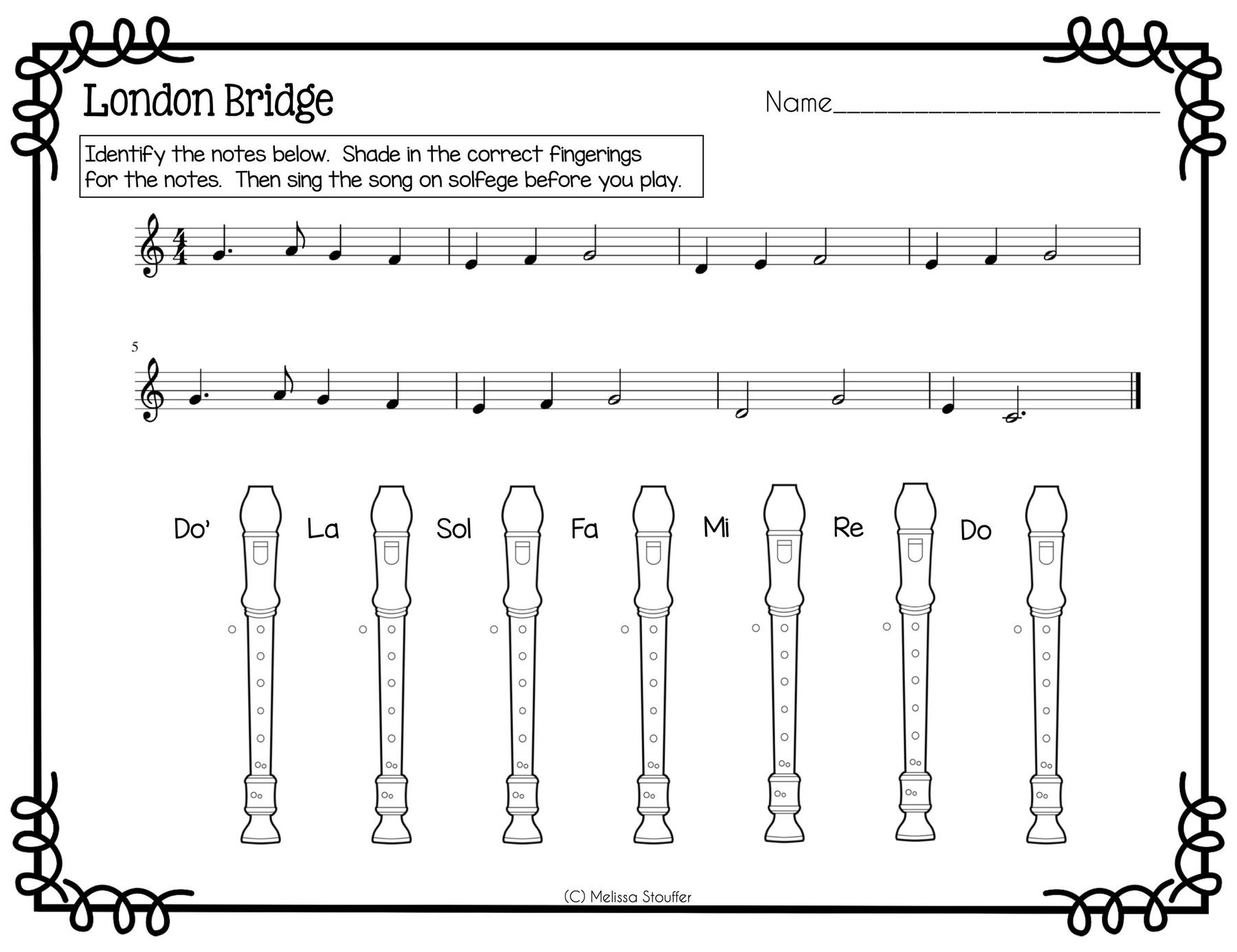 Learn To Play The Recorder Printable
