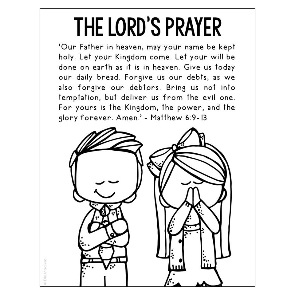 The LordS Prayer Printable Coloring Page