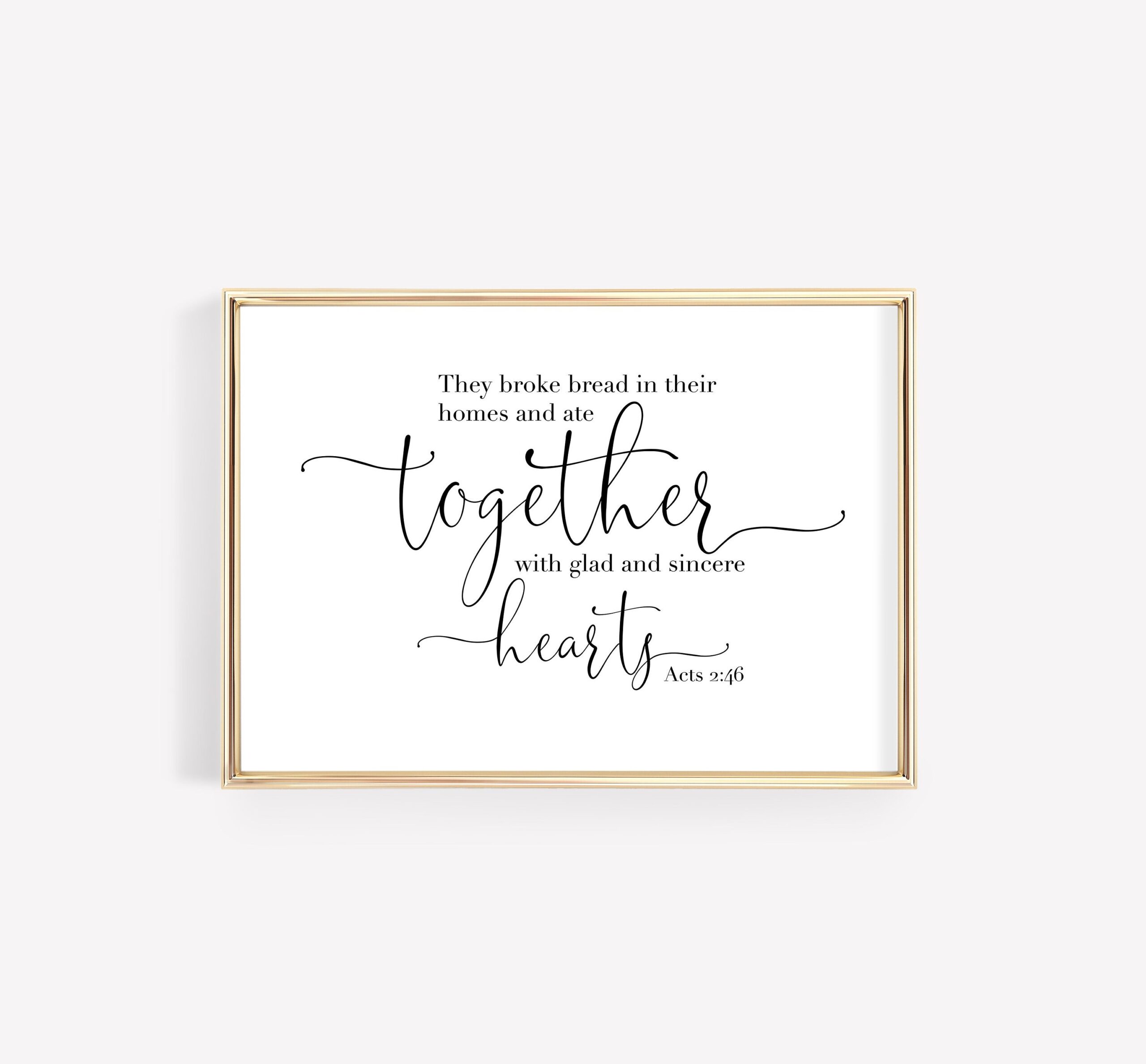 They Broke Bread In Their Homes Printable