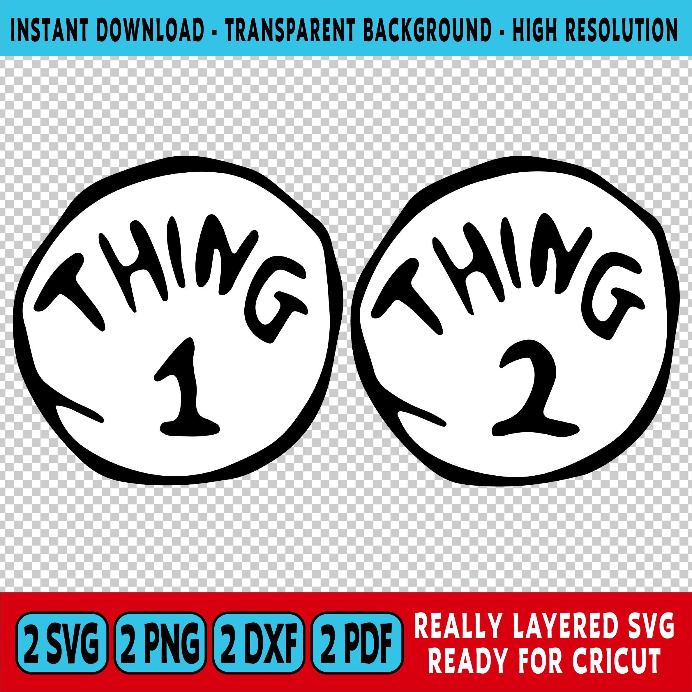 Thing 1 And Thing 2 Printable Circles