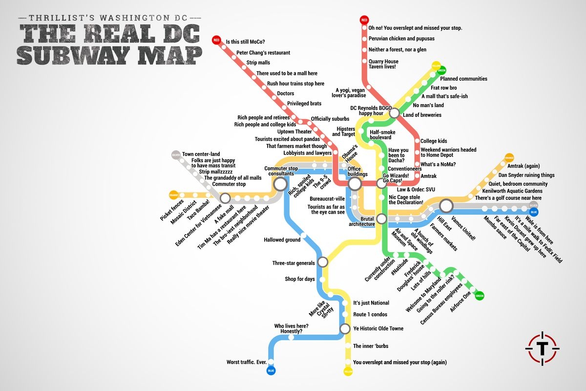 Thrillist Just Created The Most Accurate D C Metro Map Ever Curbed DC