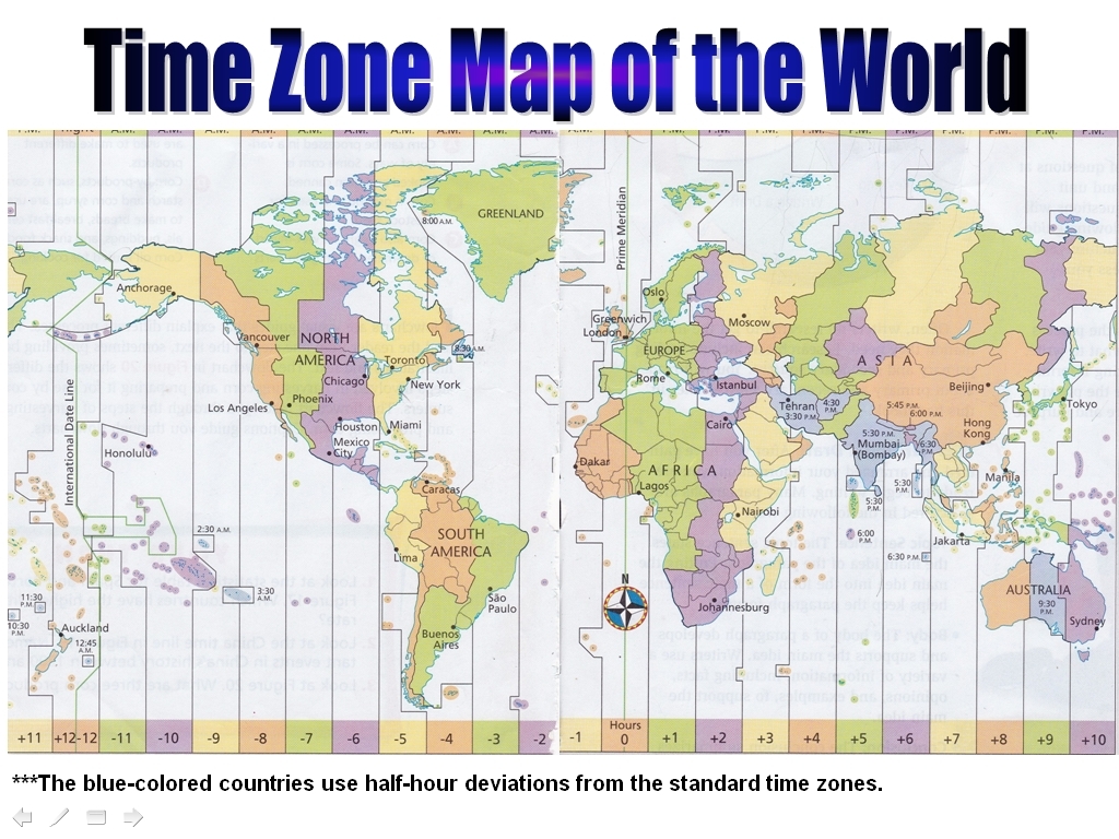 World Time Zone Map Printable