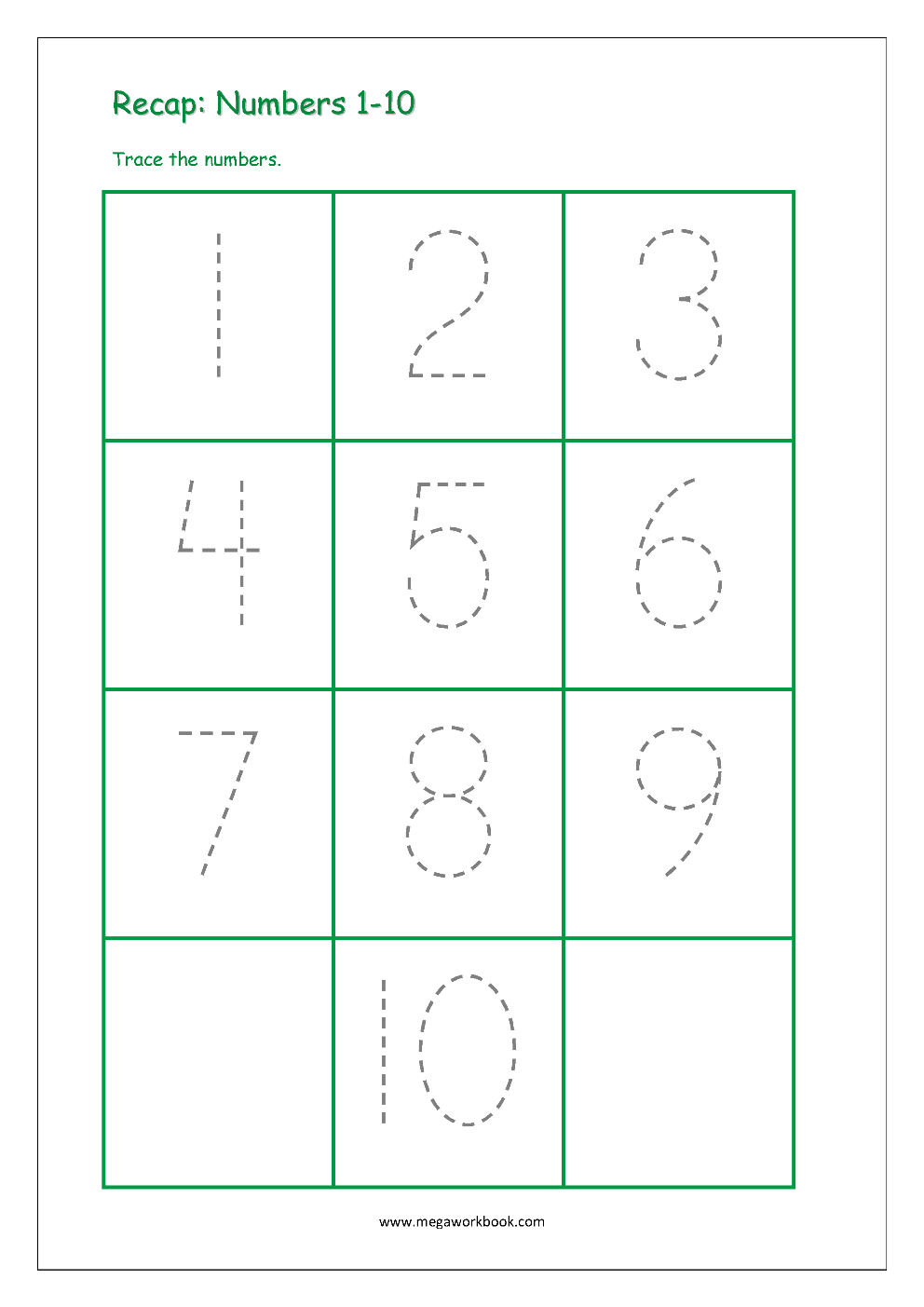 Tracing Numbers Number Tracing Worksheets Tracing Numbers 1 To 10 Number Writing Practice MegaWorkbook