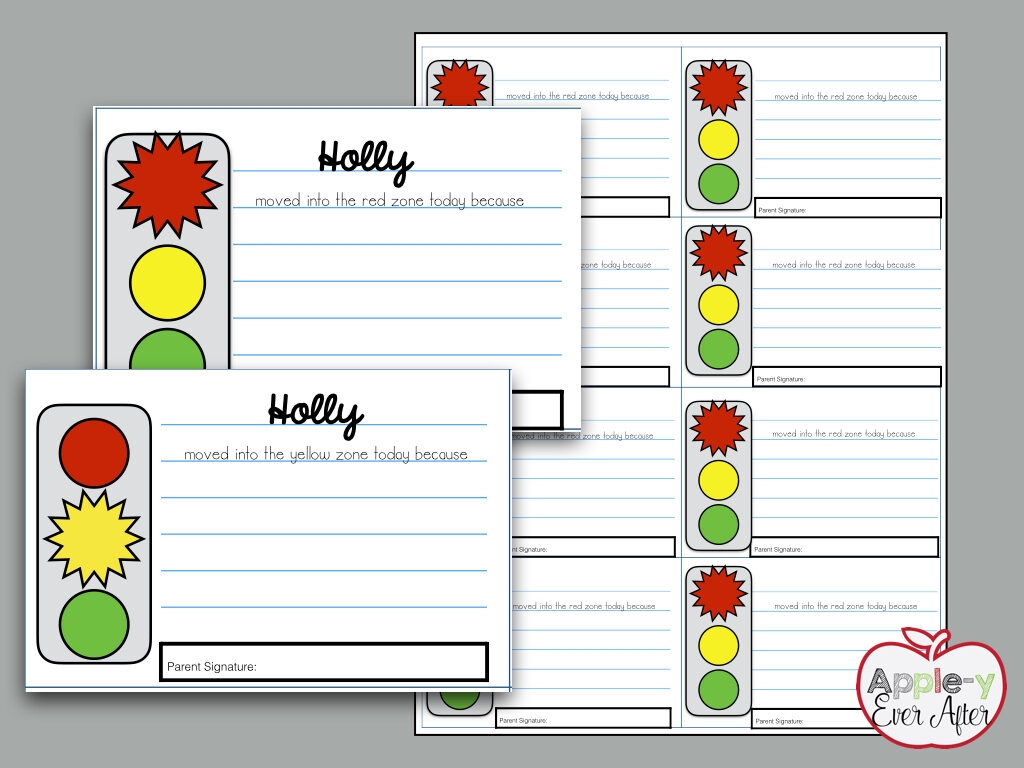 Traffic Light Behavior Chart Printable