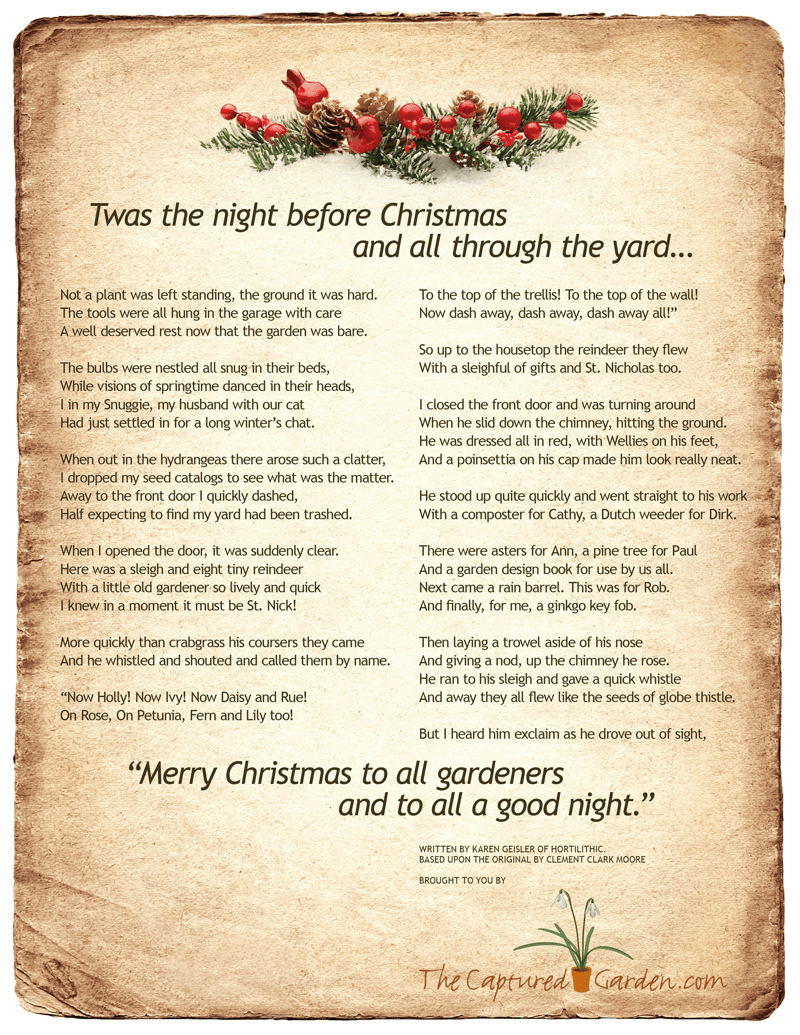 Twas The Night Before Christmas Gardener s Version The Captured Garden