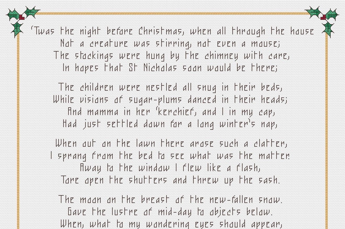 Twas The Night Before Christmas PDF Cross Stitch Pattern INSTANT DOWNLOAD Etsy UK