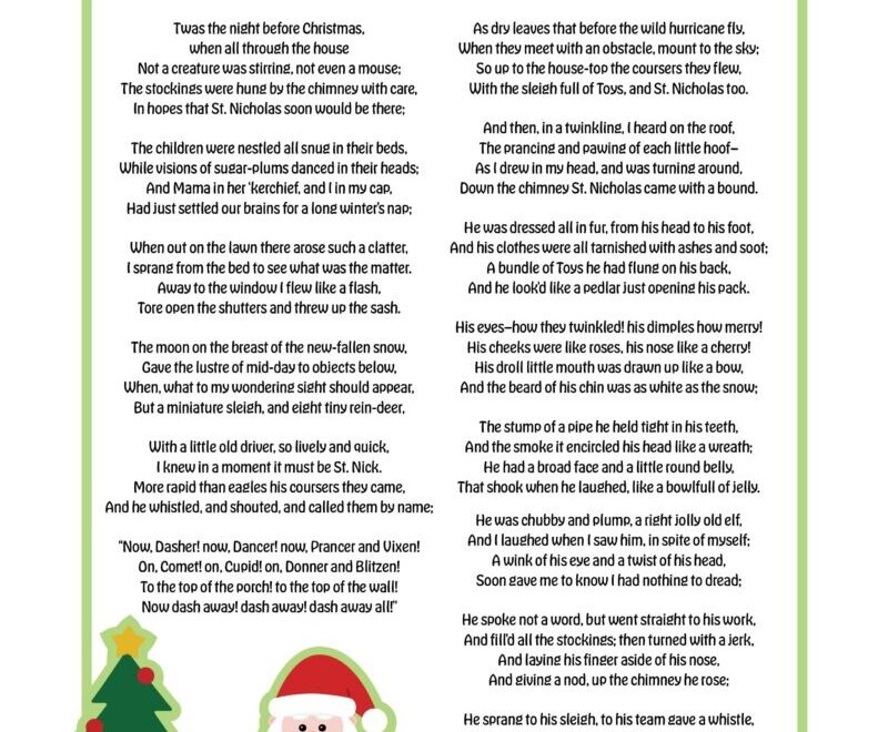Twas The Night Before Christmas Printables Printabulls