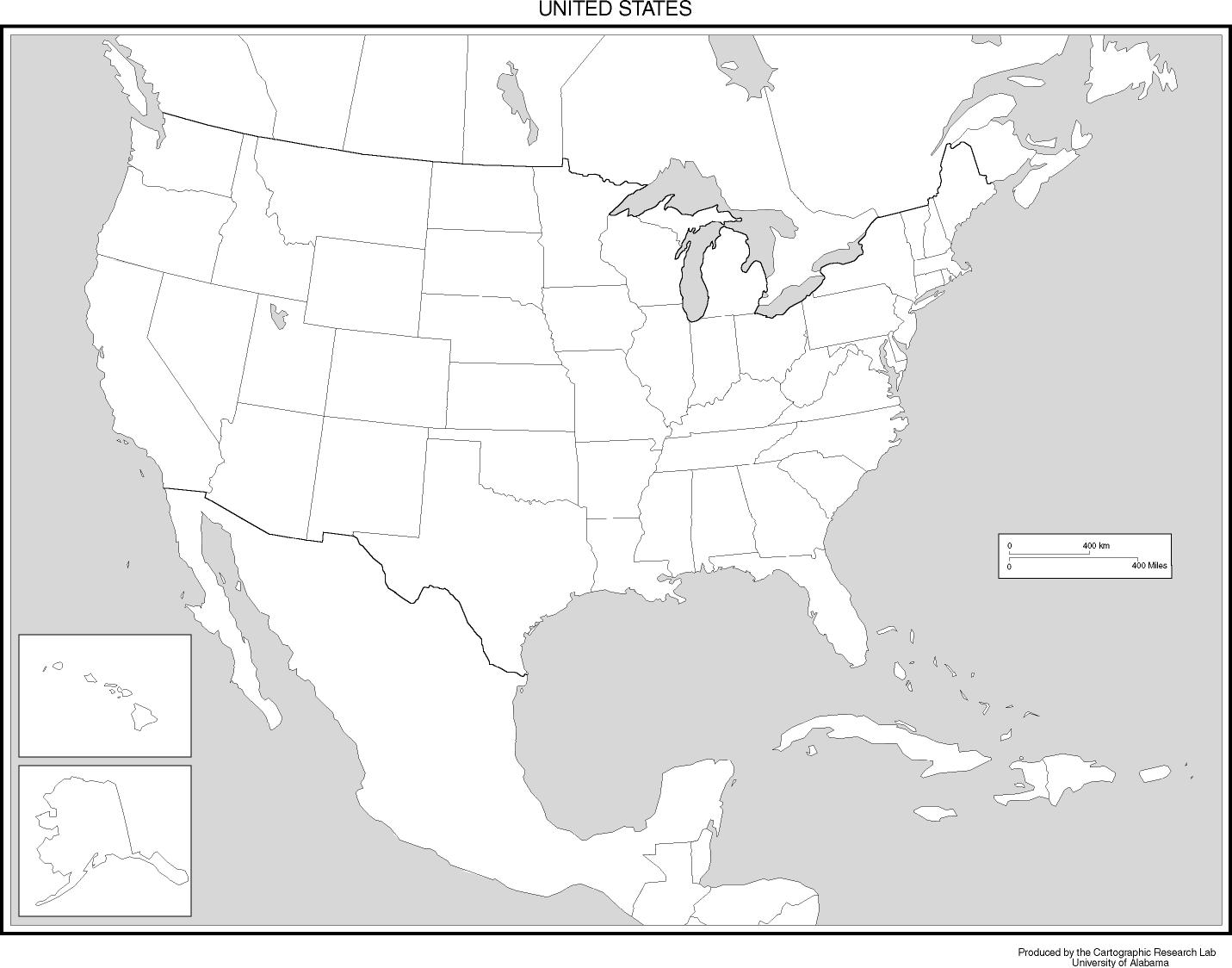 United States Map Outline Printable