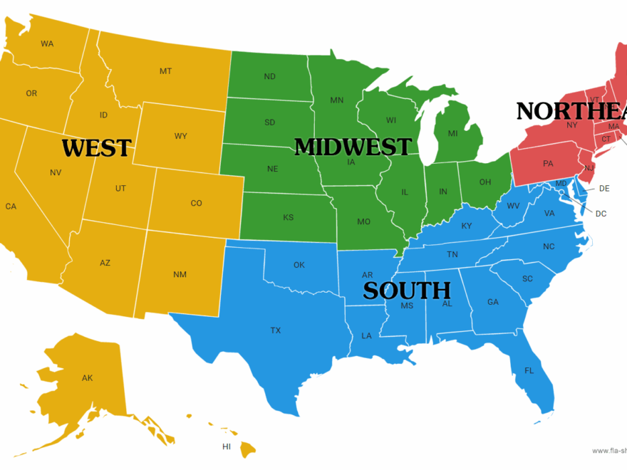 United States Region Maps Fla shop