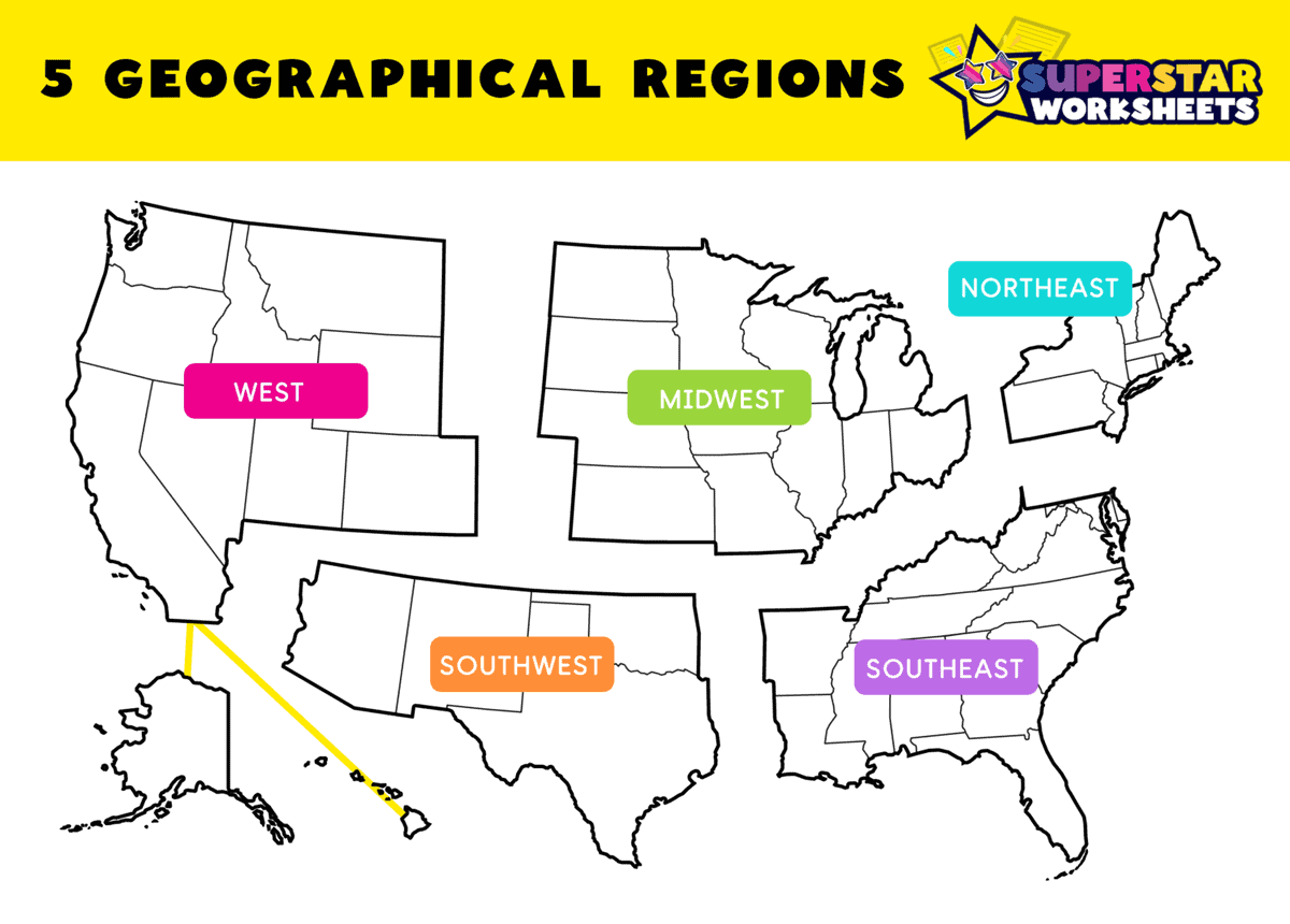 USA Map Worksheets Superstar Worksheets