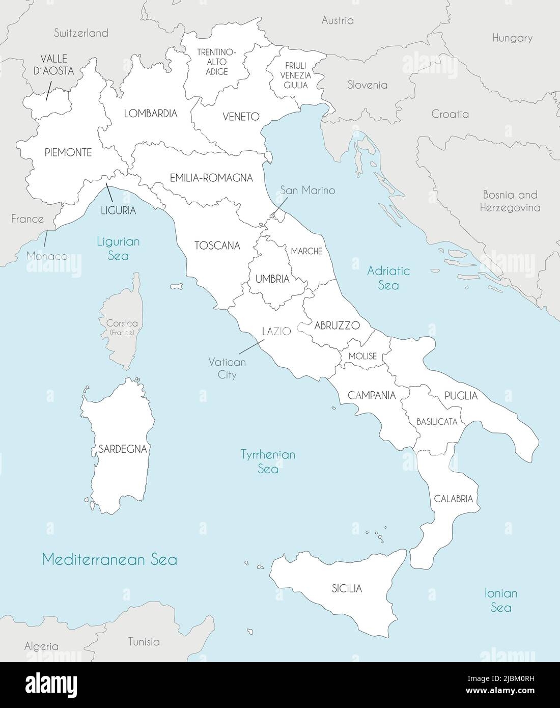 Printable Map Of Italy With Regions