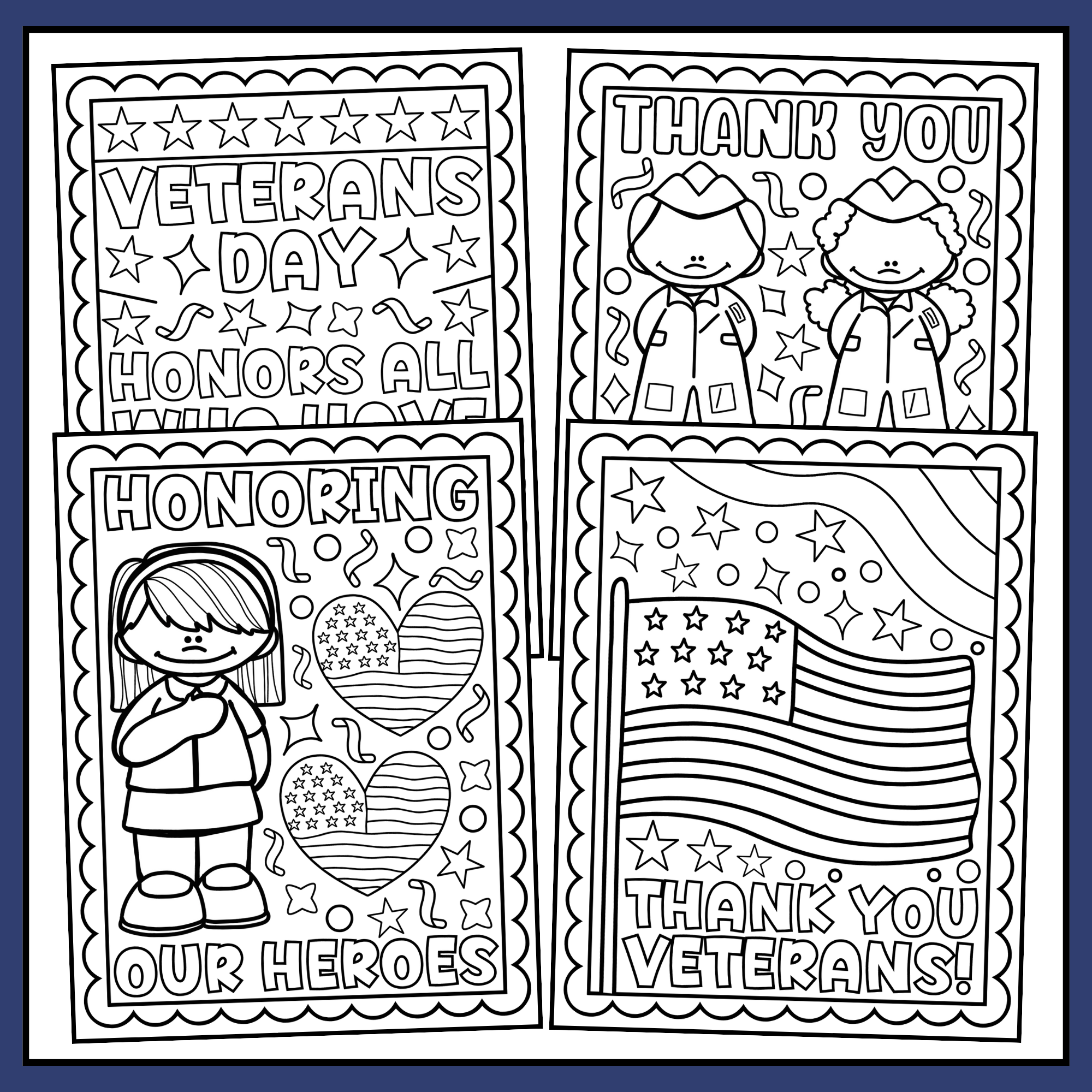 Thank You Veterans Day Coloring Pages Printable