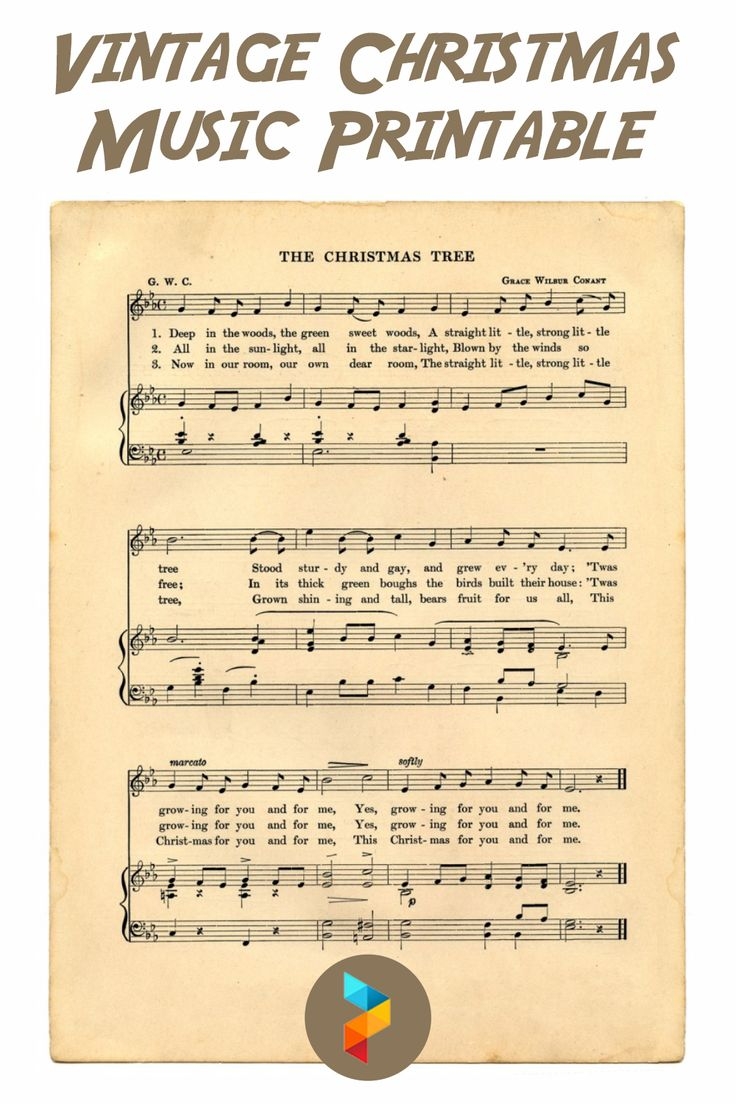 Printable Vintage Christmas Sheet Music