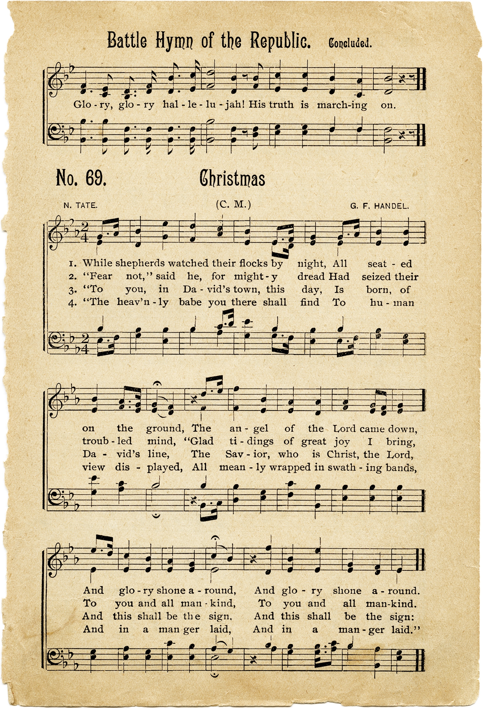 Vintage Hymns Sheet Music The Old Design Shop