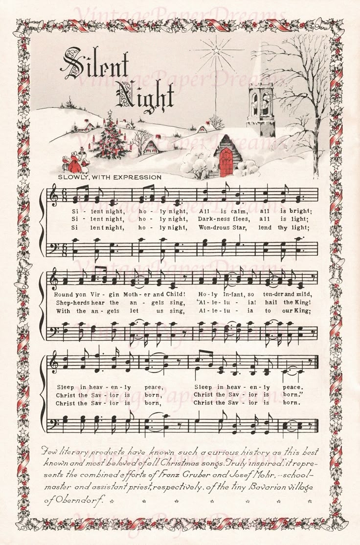 Vintage Printable Christmas Carol Sheet Music PDF Traditional Advent Hymn Song Antique Wrapping Paper Xmas Image Junk Journal Ephermera Etsy Christmas Sheet Music Free Christmas Printables Vintage Vintage Christmas
