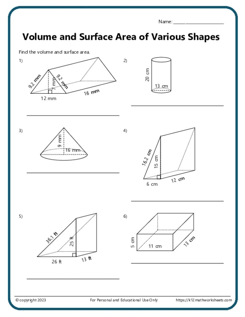 Free Printable Area Of A Polygon Worksheets