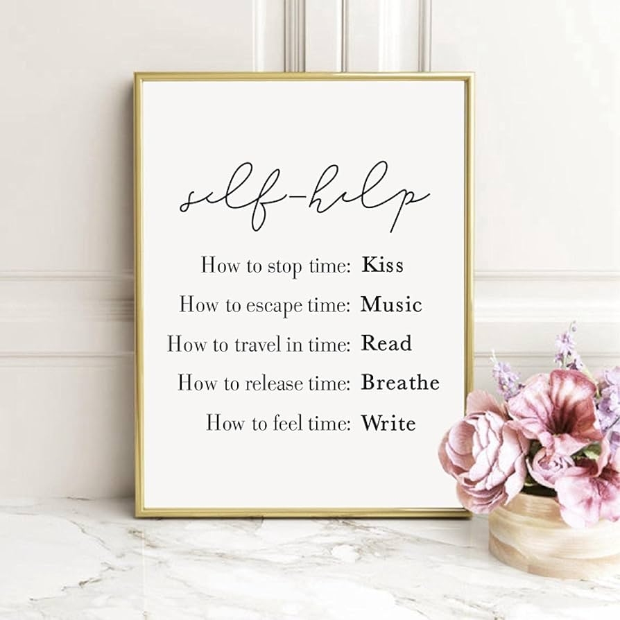 Wall Art Self help Design Poster Print Kiss Breathe Write Read Music Quote Modern Canvas Painting Picture Home Decor 50x70cm 19 7 x27 6 No Frame Amazon co uk Home Kitchen