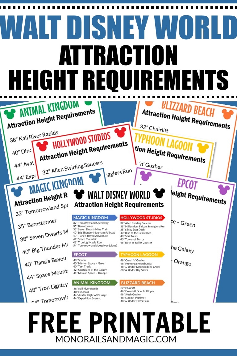 Printable List Of Disney World Attractions By Park