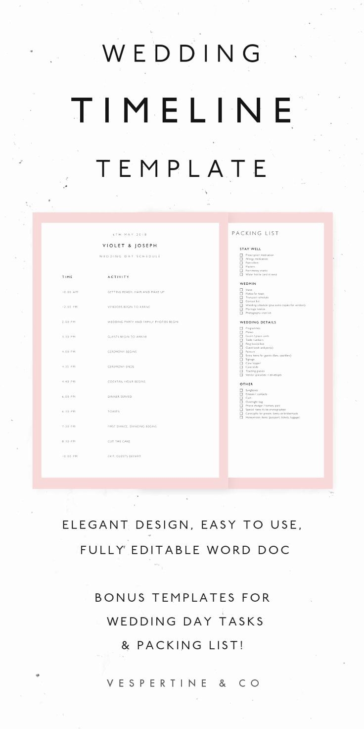 Wedding Day Timeline Template Free Unique The 25 Best Wedding Timeline Template Ideas On Pinterest