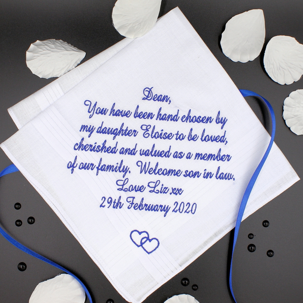 Wedding Poem Handkerchief Mens Message Hanky