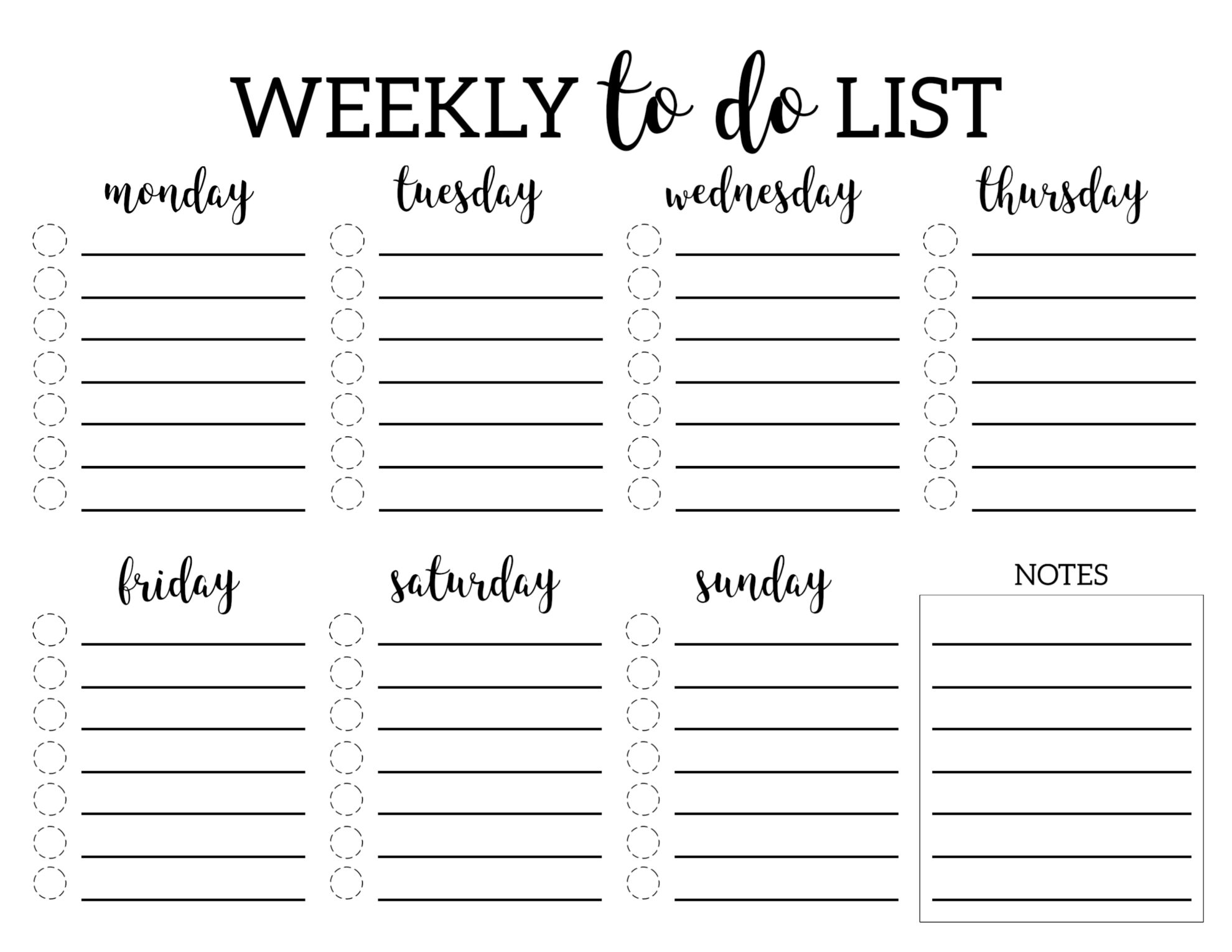 Daily To Do List Free Printable
