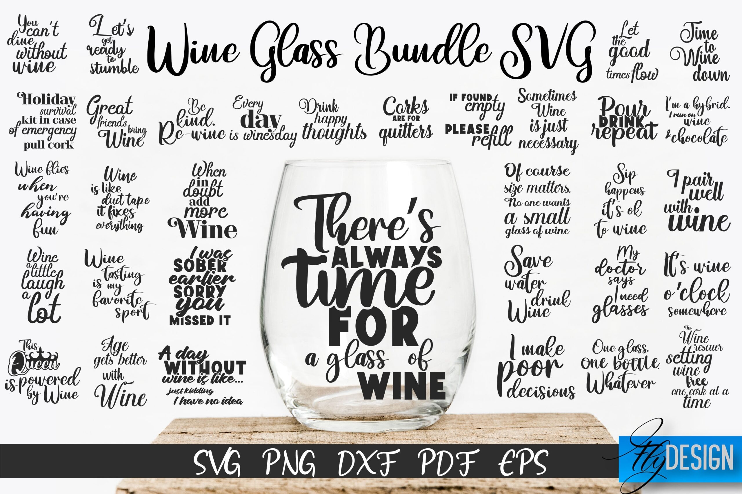 Wine Glass SVG Bundle Glass Etching Designs Stencil Svg By Fly Design TheHungryJPEG