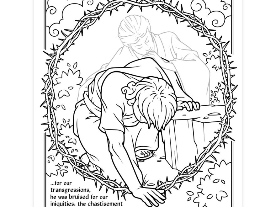 With His Stripes We Are Healed Coloring Page Printable
