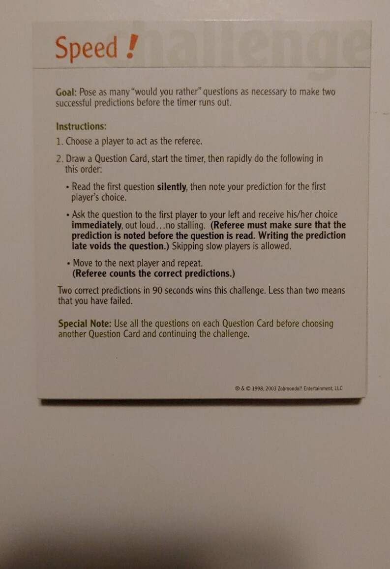 Would You Rather Board Game COMPLETE With Printed Instructions EBay