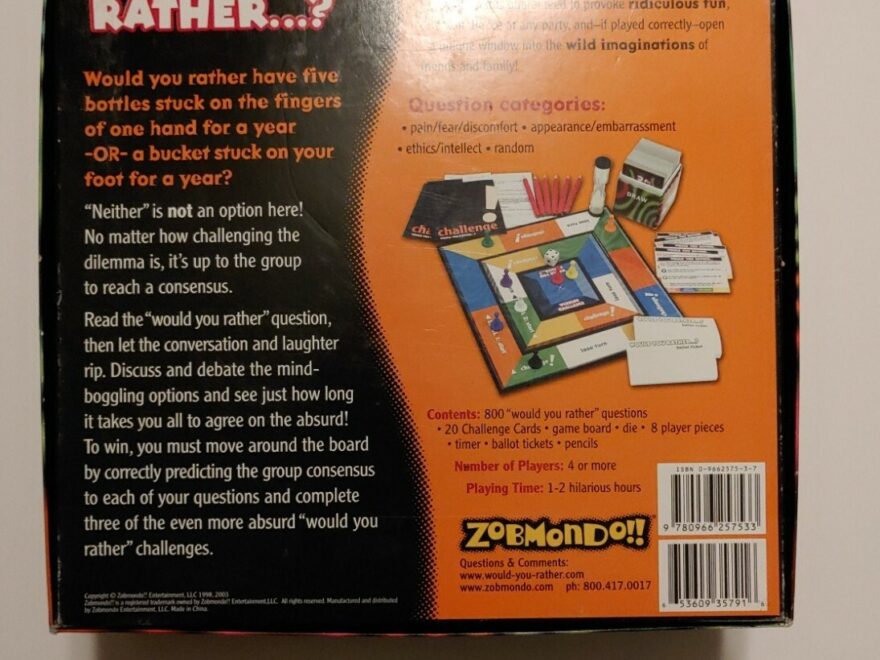 Would You Rather Board Game COMPLETE With Printed Instructions EBay