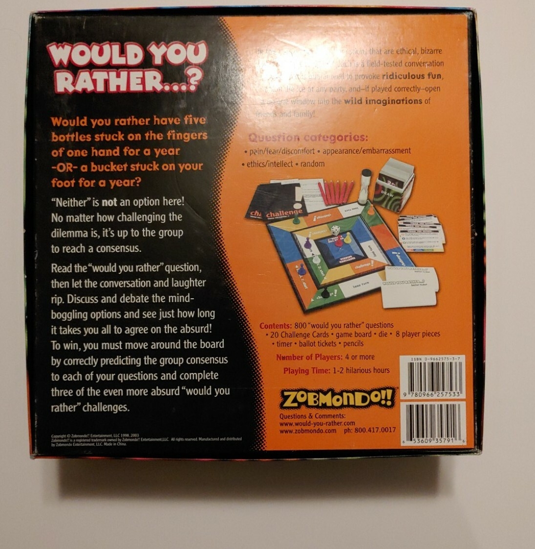 Would You Rather Board Game COMPLETE With Printed Instructions EBay