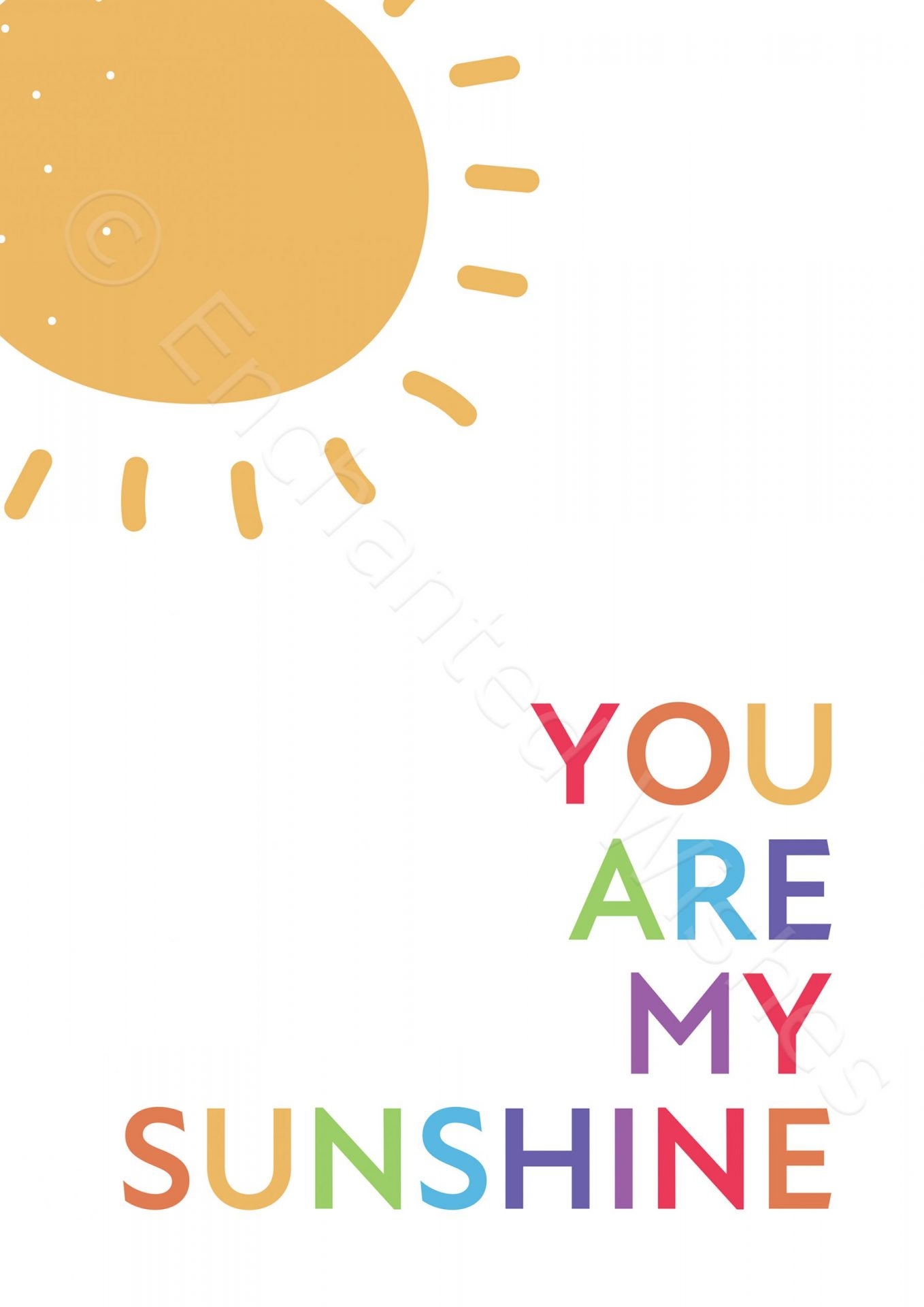 You Are My Sunshine Rainbow Print Wall Art Printable Prints