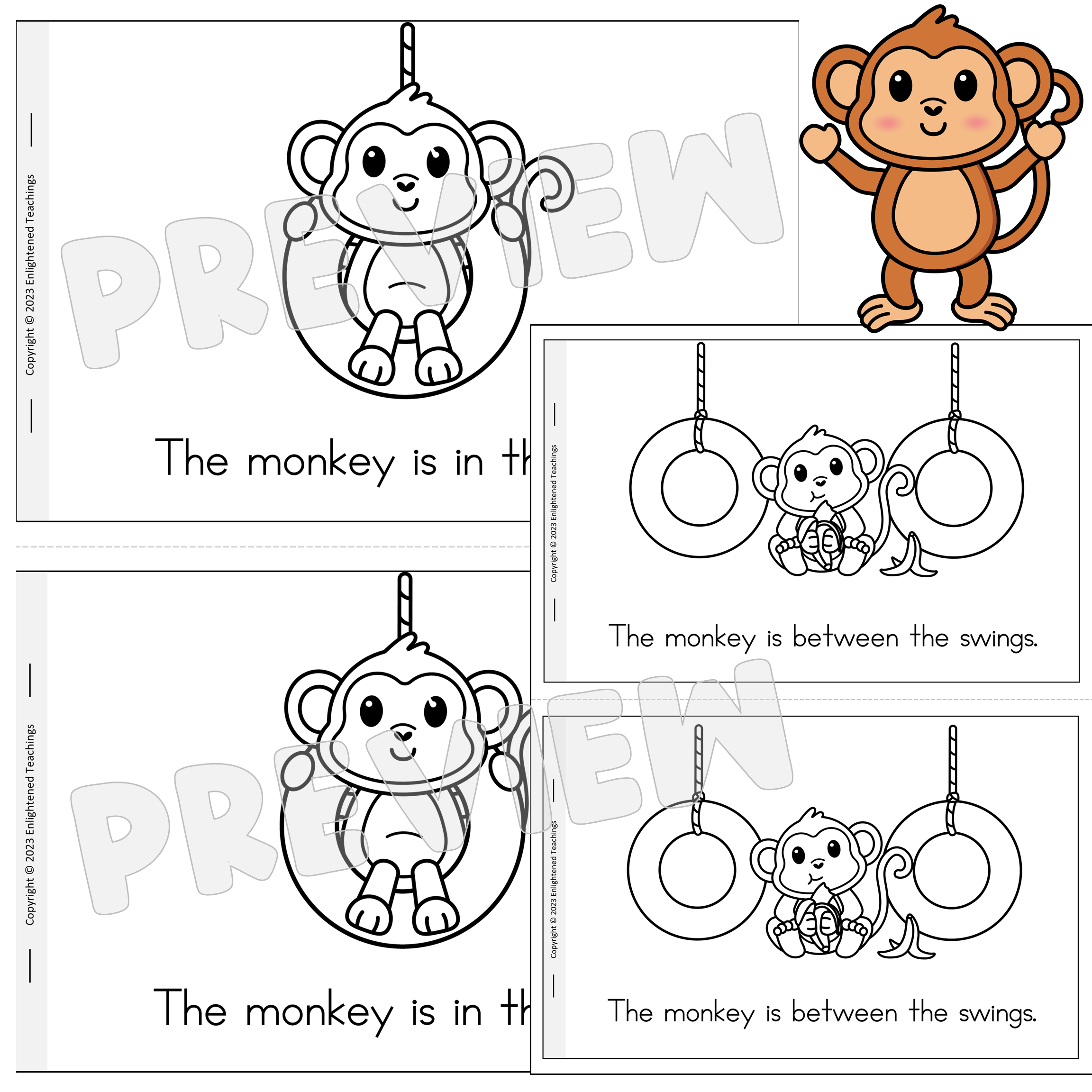 Zoo Monkey Prepositions Emergent Reader Reference Guide Zoo Prepositions Made By Teachers